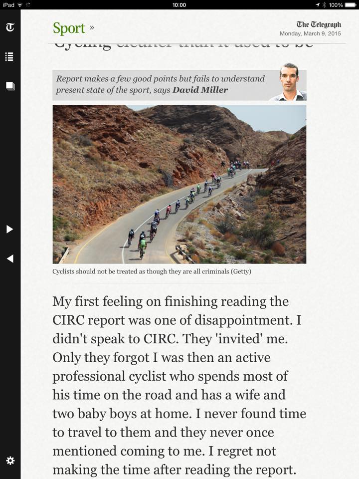David Millar's CIRC response