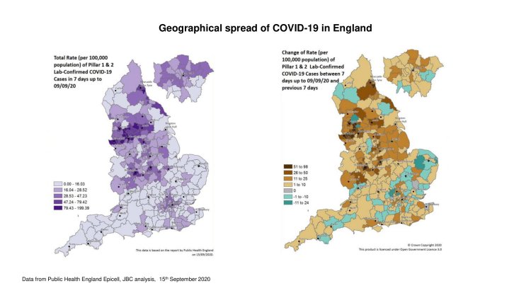 Geographical spread of Covid-19 in England