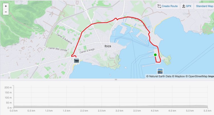 A very short ride from the Ibiza ferry terminal to the hotel