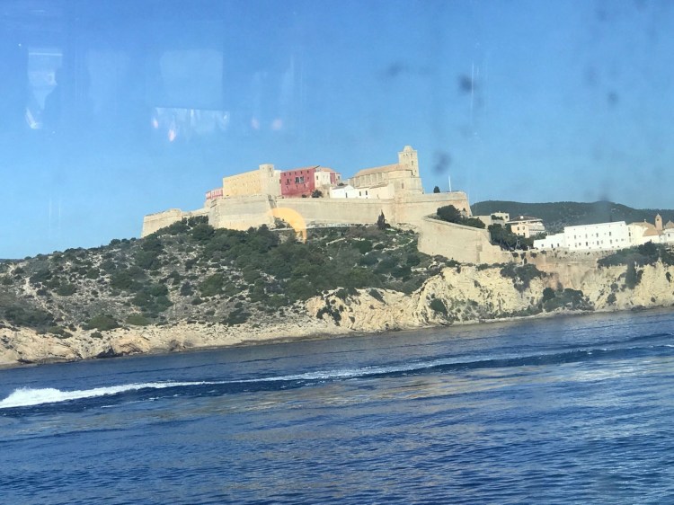 On the ferry passing Ibiza